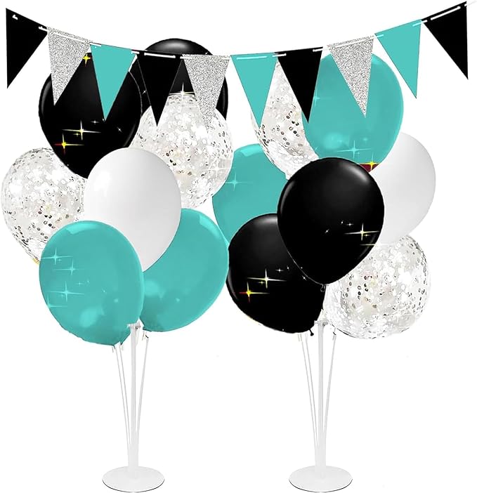 Graduation Decorations Teal Turquoise 2026/Teal Graduation Party Teal Black Balloons Table Centerpiece/Turquoise Birthday Decorations