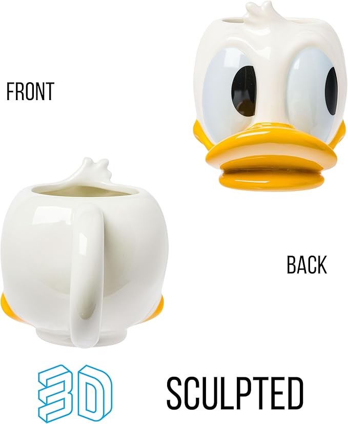 Silver Buffalo Disney Mickey and Friends Donald Duck Ceramic 3D Sculpted Mug, 20 Ounces