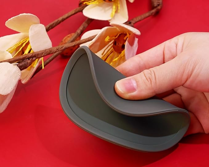 ONLYKXY 3 Pieces 3.93 Inch Silicone Coasters, Round Coasters for Drinks, Beverage Coffee Tea Coaster (Dark Grey)