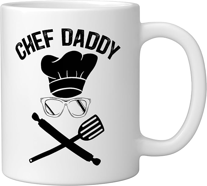 Chef Daddy Best Dad Ever Culinary Cooking Baking Fathers Day Ceramic Mug, White