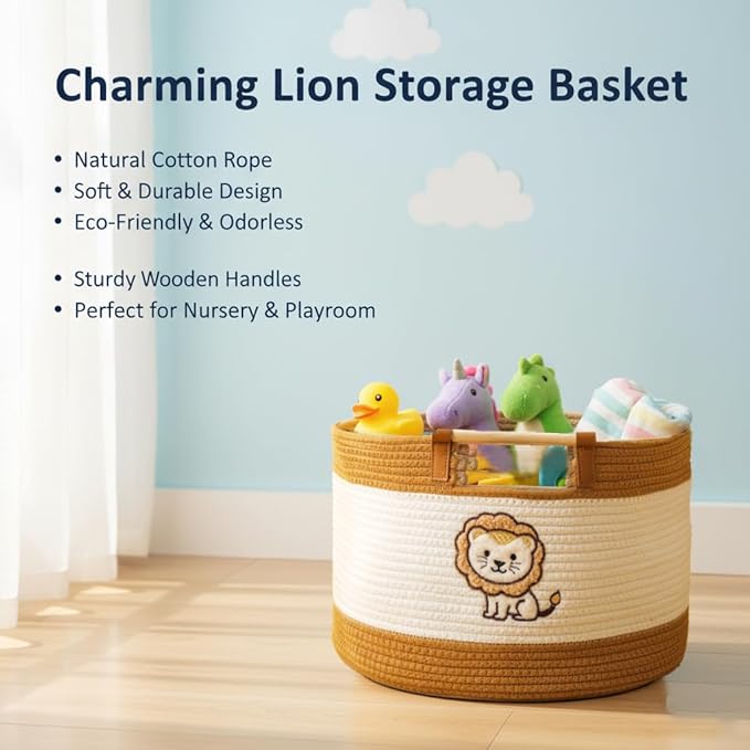 Toy Storage Bin Box for Kids Stuffed Animal Storage Basket for Blanket Baskets Living Room Cotton Rope Woven Baskets for Babies Toddlers Laundry Hamper for Nursery Play Room, Boys Gift Baskets Empty