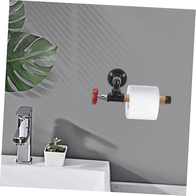 Operitacx Wall Mount Paper Towel Holder Vintage Industrial Style Pipe Towel Rack for Bathroom Kitchen Rustic Storage for Tissue and Items Durable and Stylish Design