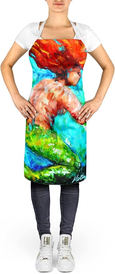 Caroline's Treasures MW1200APRON Mermaids Heaven Apron Cooking Kitchen Server Baking Crafts Gardening for Adult Women Men, Unisex, Large, Multicolor