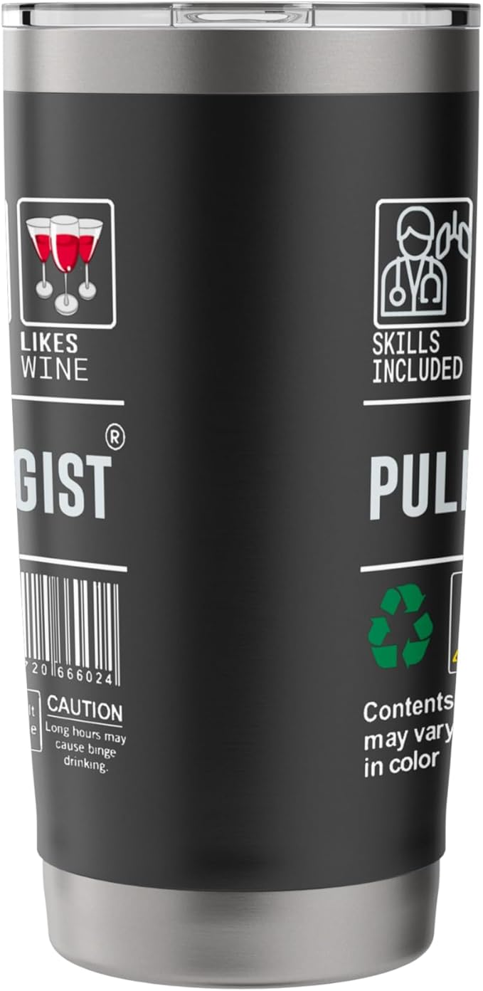 Funny Pulmonologist Label Skills Coffee Wine Sarcasm Medical Stainless Steel Insulated Tumbler