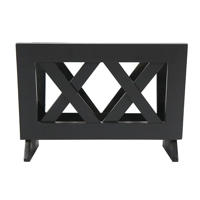 Oceanstar Contemporary Wood Magazine Rack, Black