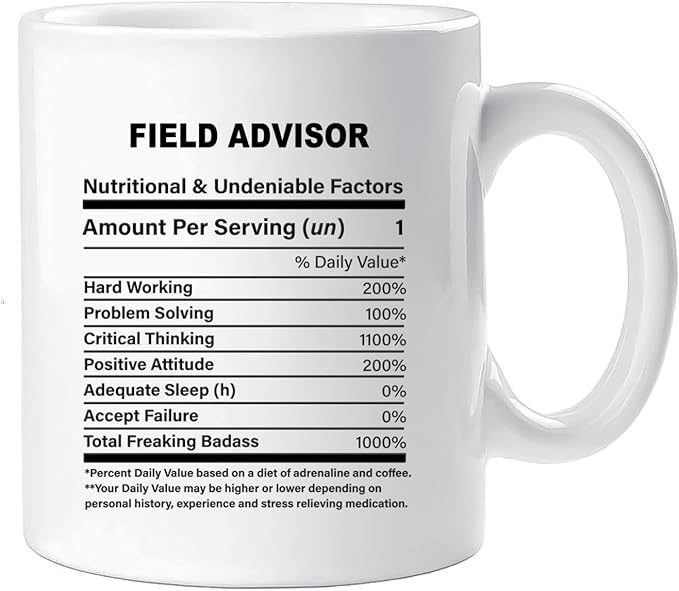 Funny Gift for Field Advisor, Field Advisor Nutrition Mug, Best Field Advisor Gift Ideas, Graduation, Funny Field Advisor Birthday Mug