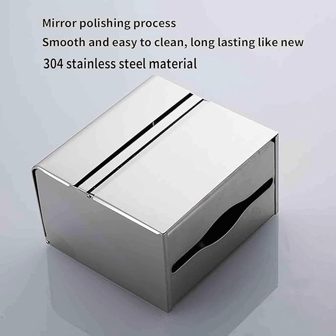 Commercial Stainless Steel Paper Towel Dispenser Wall Mount Napkin Hand Towel Dispenser with Storage Double-Layer Toilet Tissue Holder for Kitchen Bathroom Restroom