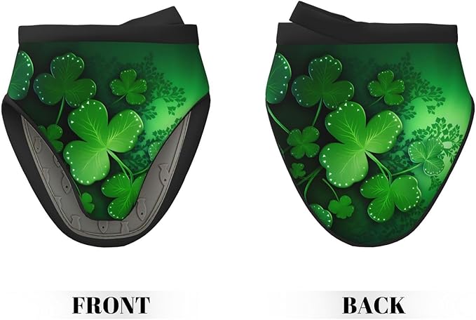 1 Pcs Mini Silicone Oven Mitts Saint Patricks Day Heat Resistant Grill Gloves with Hanging Loop, Green Clover Leaf Little Kitchen Mittens for Cooking Baking BBQ