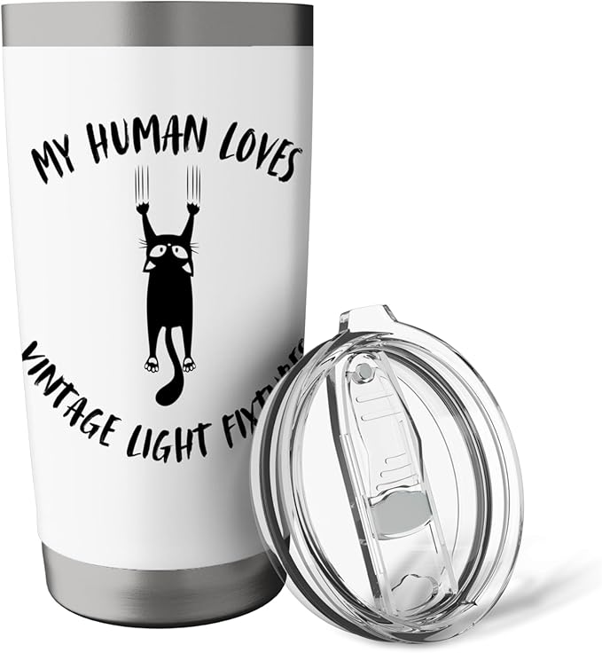 My Human Loves Vintage Light Fixtures - Cat Parent Hobby Stainless Steel Insulated Tumbler