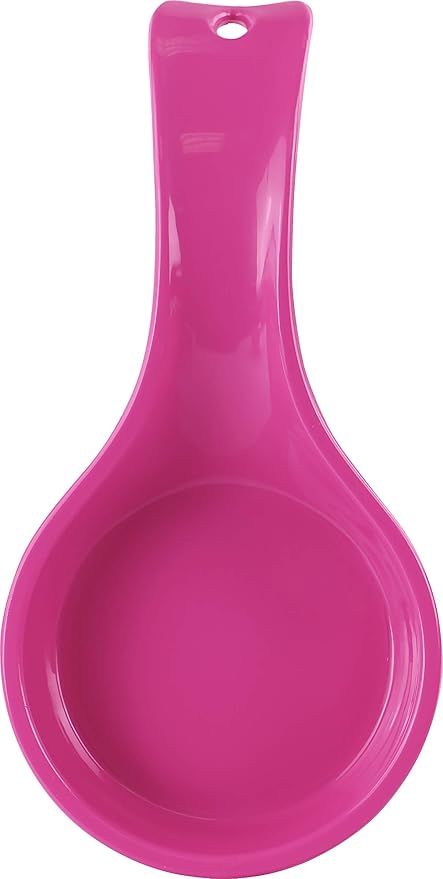 Reston Lloyd Kitchen Counter Utensil Spoon Rest, Ladles, Spaghetti Forks, & Spatulas, Durable BPA-Free Plastic – Dishwasher Safe, Décor, Space Saving Hanging Hole on Handle, Magenta