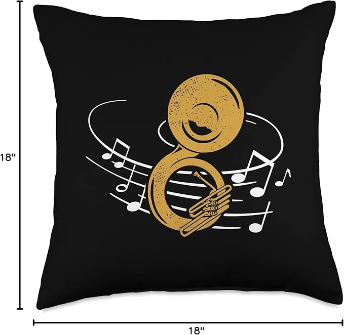 Sousaphone Sheets Brass Instrument Brass Band Throw Pillow
