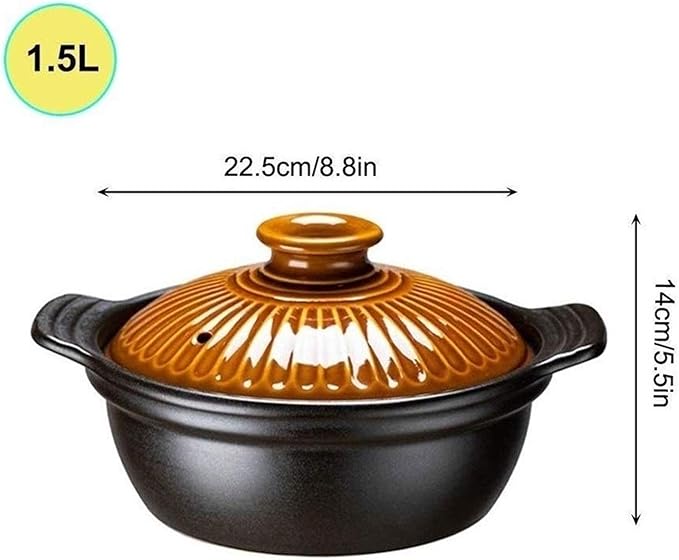 Casserole Cookware Kitchen Tools Cookware Ceramic Tableware Casserole Soup Pot Ceramic Breakfast Pot Soup Home Office Dinner Plate Dinner Pot (Size : 1.2L) (1.5L)