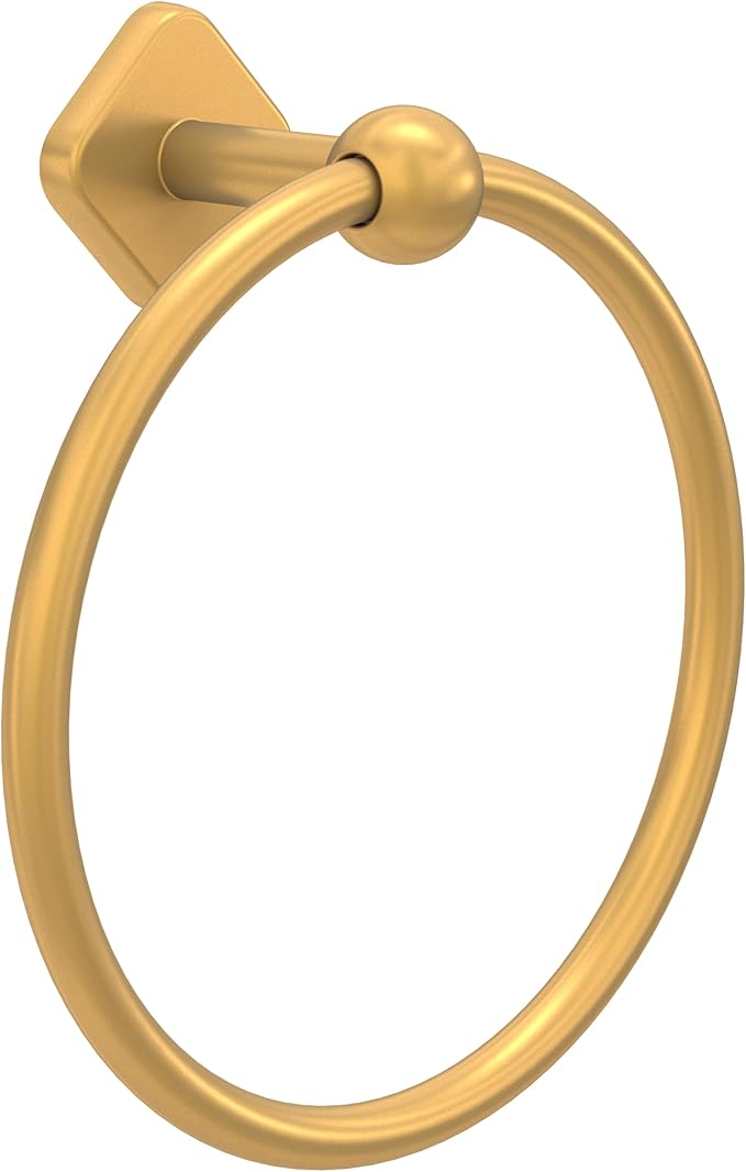 Franklin Brass Gainesville (1-Pack) Hand Towel Holder Satin Gold Towel Racks for Bathroom Wall Round Towel Ring Holder for Bath Towel Hanger for Kitchen, Bathroom Accessories GNV46-SG