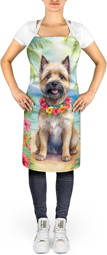 Caroline's Treasures Cairn Terrier Luau Apron Cooking Kitchen Server Baking Crafts Gardening for Adult Women Men, Unisex, Large, Multicolor