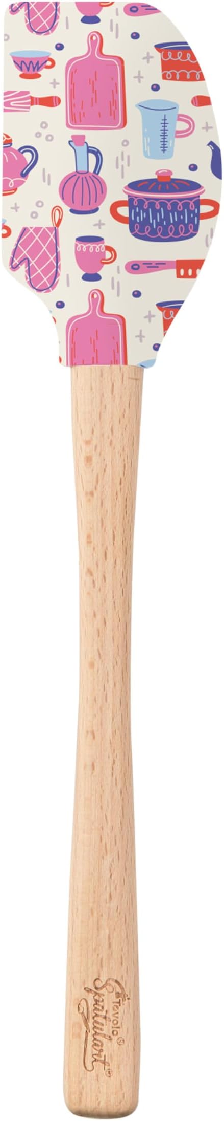Tovolo Spatulart ‘Liquid Conversions’ Silicone Spatula with Wood Handle – BPA Free, Heat-Resistant, Ideal for Baking, Mixing & Meal Prep