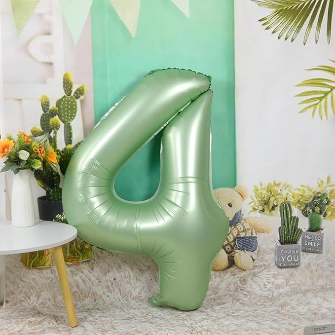 Number Balloon 40 Inch for Jungle Theme Party, Giant 2 Olive Green Balloon Number Birthday Decorations, 2nd 12 21st Party Celebration Decorations, 2025 Graduations Anniversary Baby
