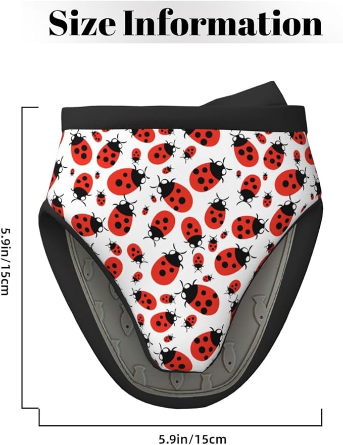 1 Pcs Mini Silicone Oven Mitts Cartoon Ladybug Heat Resistant Grilling Gloves with Hanging Loop, Cute Ladybird Little Kitchen Mittens for Cooking Baking BBQ