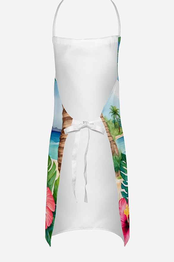 Caroline's Treasures Pug Luau Apron Cooking Kitchen Server Baking Crafts Gardening for Adult Women Men, Unisex, Large, Multicolor