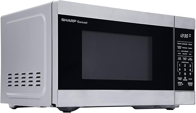 SHARP Countertop Microwave Oven with Removable 10.6" Carousel Turntable, 900 Watt, 0.9 Cubic Feet, Stainless Steel