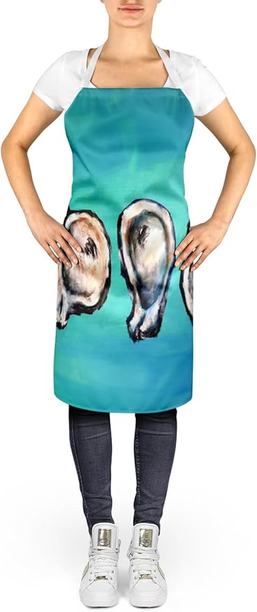 Caroline's Treasures Four Oyster Shells on Board Apron Cooking Kitchen Server Baking Crafts Gardening for Adult Women Men, Unisex, Large, Multicolor