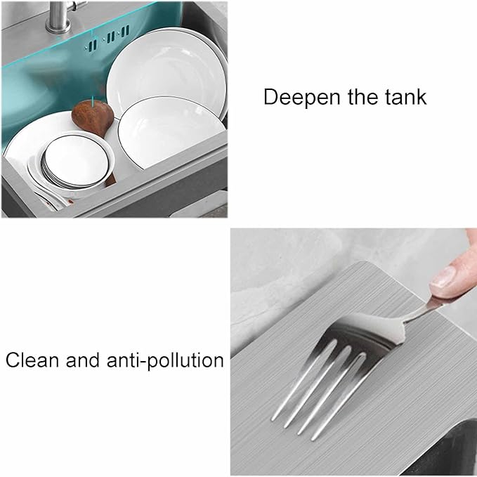 Sink Stainless Steel Kitchen SinkHand Made, 304 Stainless Steel Sink Compartment Free Standing Utility Sink for Garage, Restaurant, Laundry Room, Outdoor,with Faucet-45 * 40 * 75cm