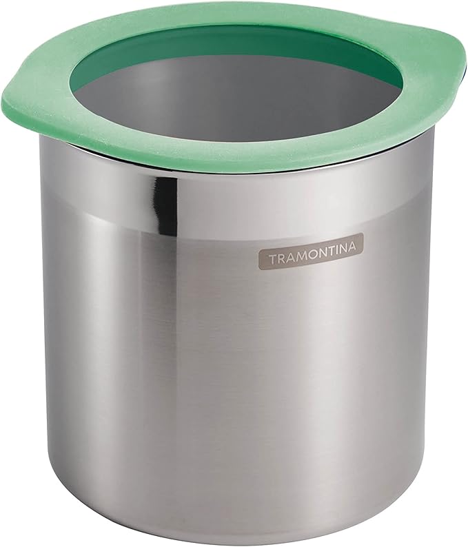 Tramontina 4-Piece Food Storage Containers with Silicone Lids, Stainless Steel Reusable Canister Set, Kitchen Pantry Organizer for Oats, Flour, Cereal, Sugar, Snacks (Mint Green)