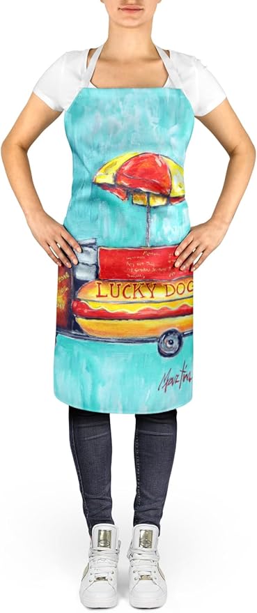 Caroline's Treasures Hot Dog Cart Apron Cooking Kitchen Server Baking Crafts Gardening for Adult Women Men, Unisex, Large, Multicolor