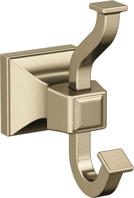 Amerock BH36020BBZ | Golden Champagne Single Robe Hook | 4-1/4 in. (108 mm) Length Towel Holder | Mulholland | Towel Hook for Bathroom | Bathroom Hardware | Bath Accessories