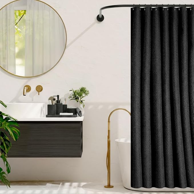 Clara Clark Bathroom Set - Coal Black Bathroom Accessories Set, 5PC Bathroom Accessory Set, Bathroom Sets with Soap Dispenser, Toothbrush Holder, Tumbler, Cotton Swab Jar & Vanity Tray