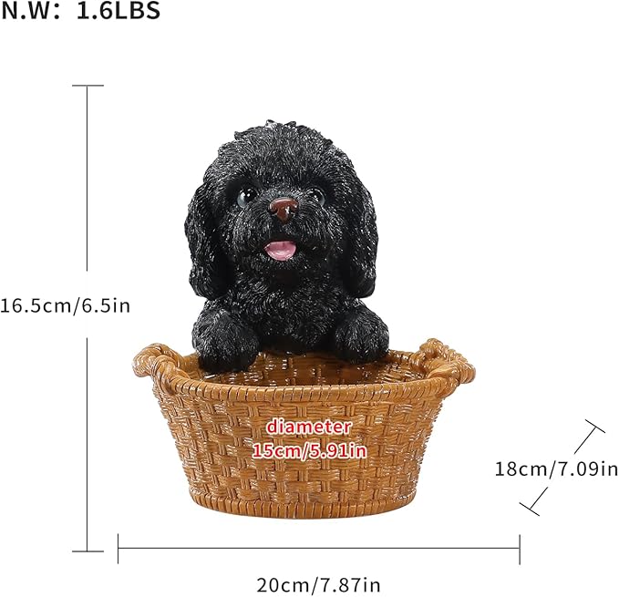 Poodle Candy Bowl for Office Desk - Decorative White Frenchie Storage Basket for Keys and Entryway Table - Unique Dog Lover Gift, Small Animal Decorative Bowl for Home Decor