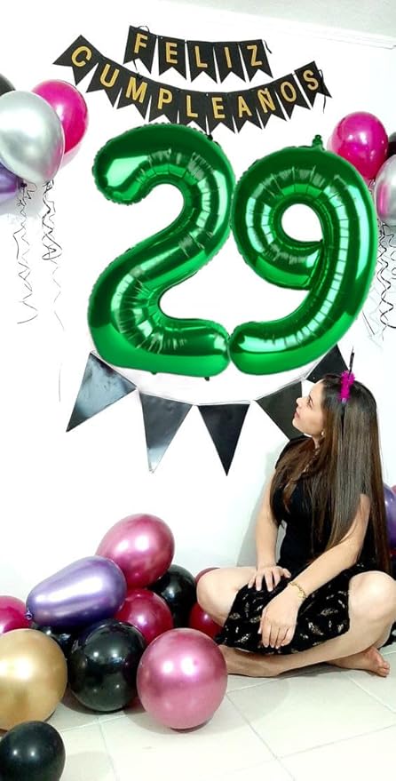 9Th Birthday Decorations 9 Number Balloons, Happy Birthday Decoration for 9th, Dark Green Balloon Numbers 40 Inch for Girls Boys Women Men Engagement, Bridal Shower Party