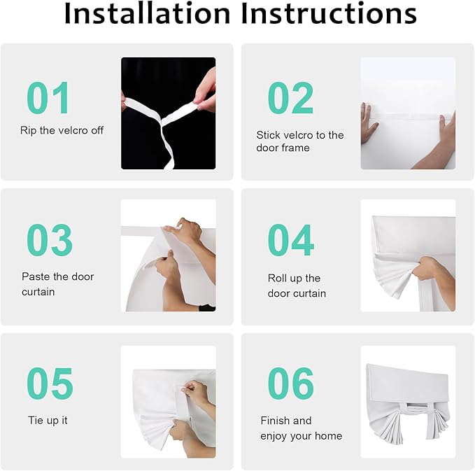 WdFour French Door Curtain - Blackout Thermal Insulated Door & Window Cover for Front/Side Doors - Noise Reducing & Energy Saving - Bleach White, 34x80 Inches, 1 Panel