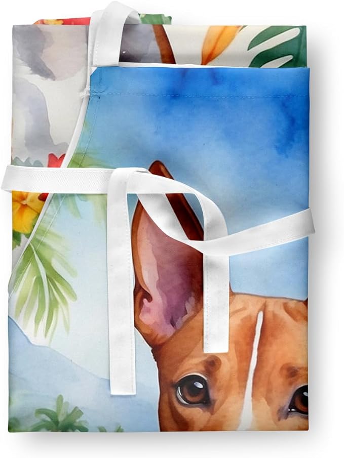Caroline's Treasures Basenji Luau Apron Cooking Kitchen Server Baking Crafts Gardening for Adult Women Men, Unisex, Large, Multicolor