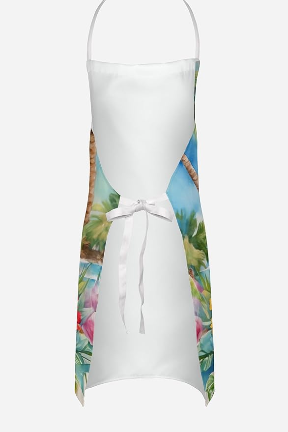 Caroline's Treasures Bull Terrier Luau Apron Cooking Kitchen Server Baking Crafts Gardening for Adult Women Men, Unisex, Large, Multicolor