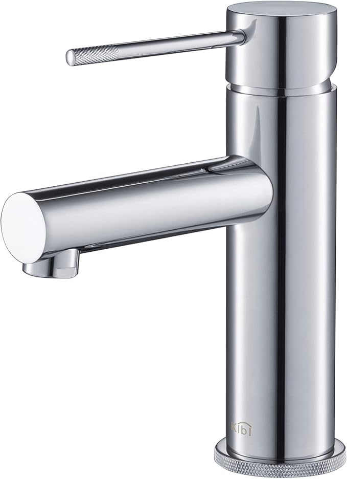 KIBI KBF1010 Solid Brass Single Handle Single Hole Circular X Faucet for Bathroom Sink | High Arc Faucet Spout | Chrome Finish | Corrosion and Rust Resistant