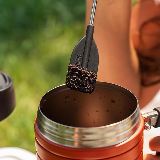 BruTrek® by Planetary Design Coffee Paddle Stir Stick | Reusable + Easy-to-Clean Silicone | Made For Scooping, Stirring + Cleaning | Long Handle for French Press + Cocktails.