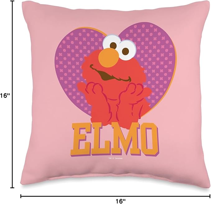 Sesame Street Patterned Elmo Heart Throw Pillow, 16x16, Multicolor