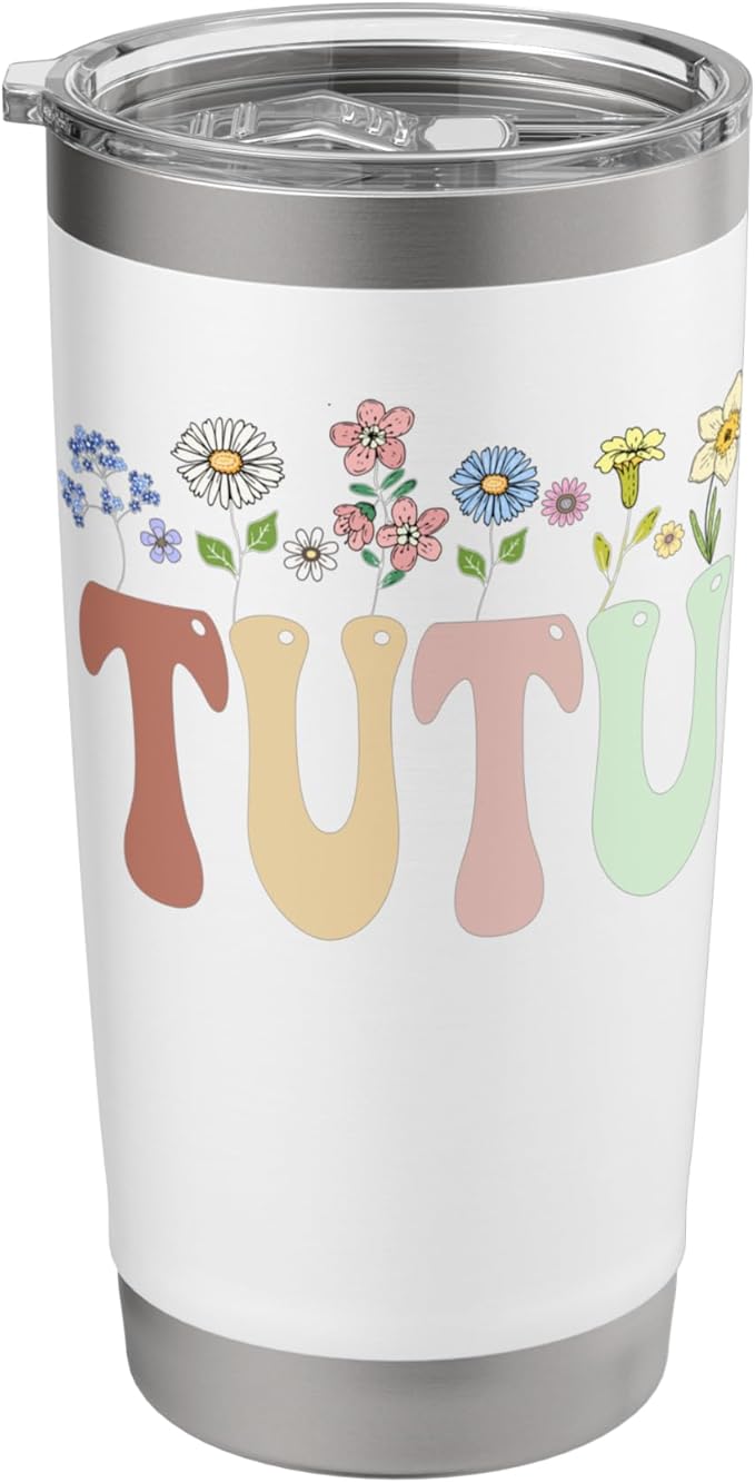 Tutu Gifts Women Wildflower Floral Design Tutu Stainless Steel Insulated Tumbler