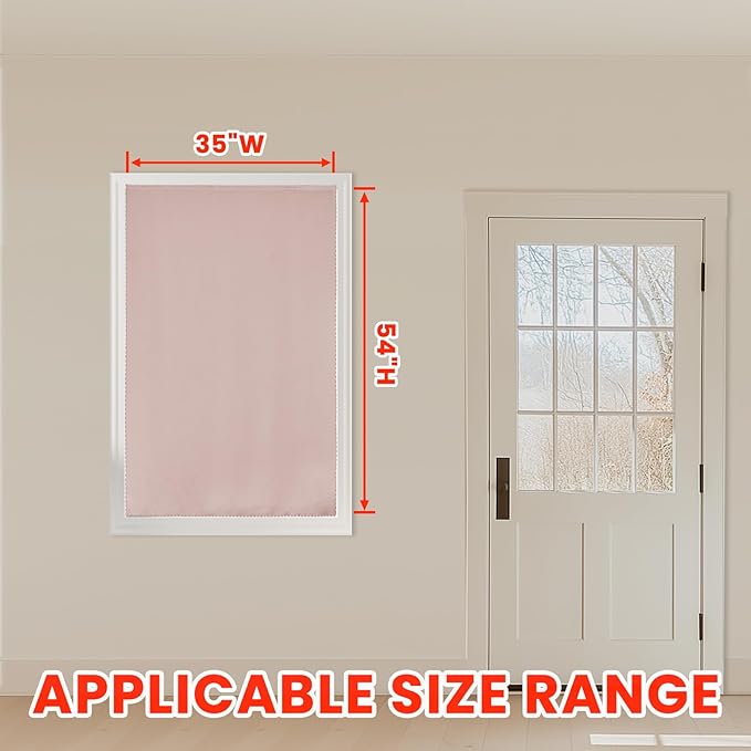 AJAZZ self Adhesive Portable 100% Blackout Curtains Simple and Easy to installBedroom Window Thermal Lnsulated Kitchen Room Darkening Black Small Drapes 1-Pack