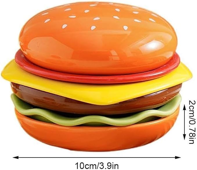 Burger Plates Set, Seasoning Dish Pack, Stackable Bowls with Portable Storage, Kitchen Accessory with Dishwasher Safe Details, 3.94x4.72 inches Sauce Container, Restaurant Fixture for BBQ Party Snack