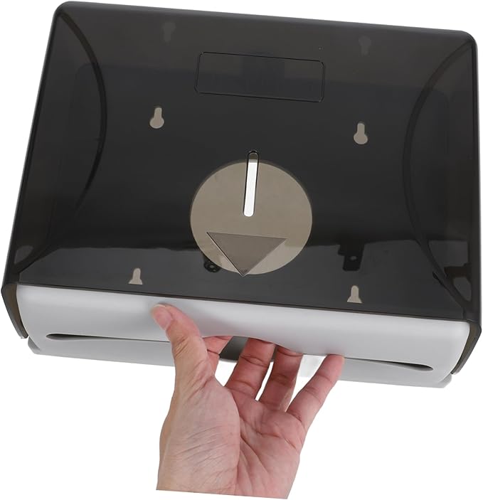 SOLUSTRE Wall Mounted Touchless Paper Towel Dispenser High Capacity Tissue Box for Bathroom Kitchen Hotel Versatile Black for Modern Decor