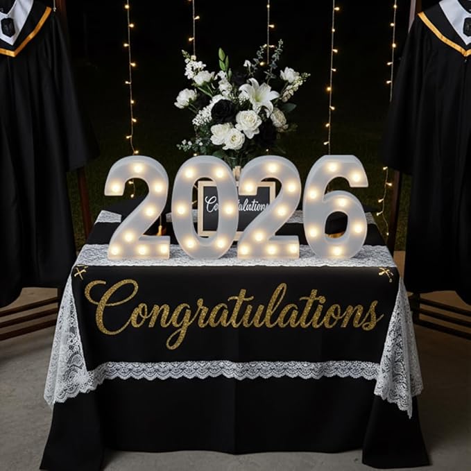 2026 LED Marquee Numbers, LED Marquee Letter Lights New Year Decor, Grad 2026 Sign Light up Letters for Graduation Decorations, Class of 2026 Light Up Numbers for High School College Graduation Party