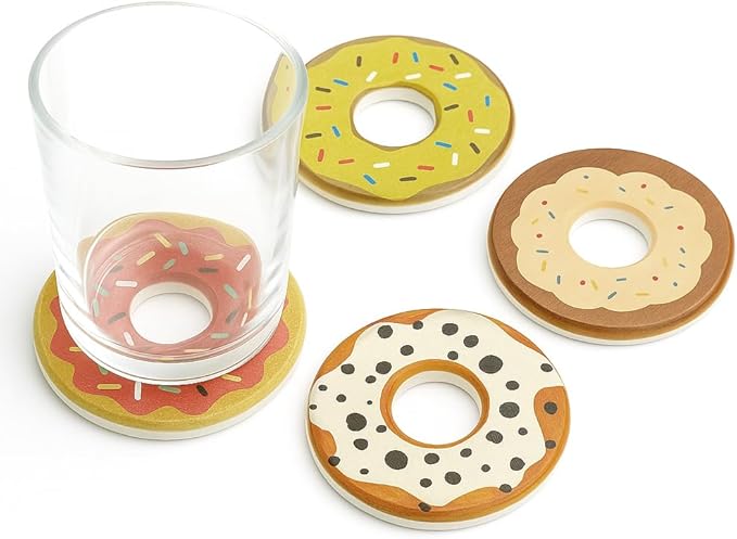 Coasters Set of 4, Water Absorbent Diatomite Coasters for Desk, Decorative Colorful Coasters Cup Mats for Coffee Table (Multiple Colors)