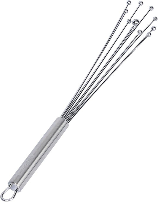 Restaurantware 12.5 in Stainless Steel Ball Whisk - 24 Pack - German Standard Egg Beater with Ergonomic Handle, Dishwasher Safe - Manual Mixer Cooking Whisk for Baking, Stirring, Sauces, Beating