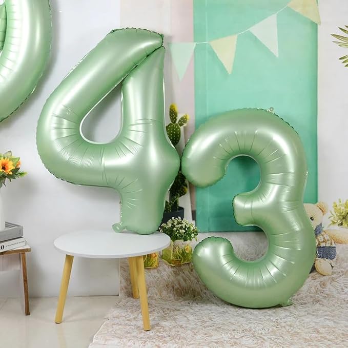 Number 6 Balloon 40 Inch, 6th Birthday Balloon for Boy Girl, Olive Green Jumbo 16 60 61 65 Foil Mylar Helium Number Balloons Birthday Party Anniversary Events Decorations