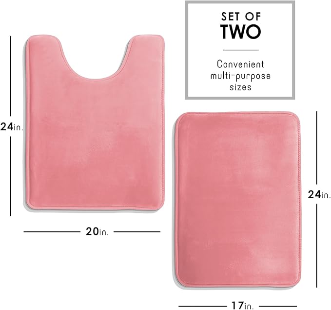 Clara Clark Bathroom Rugs, Velvet Memory Foam Bath Mat, Non-Slip Bath Rugs, Machine Wash, Dries Quickly, Ultra Soft Plush Bath Mats for Bathroom,