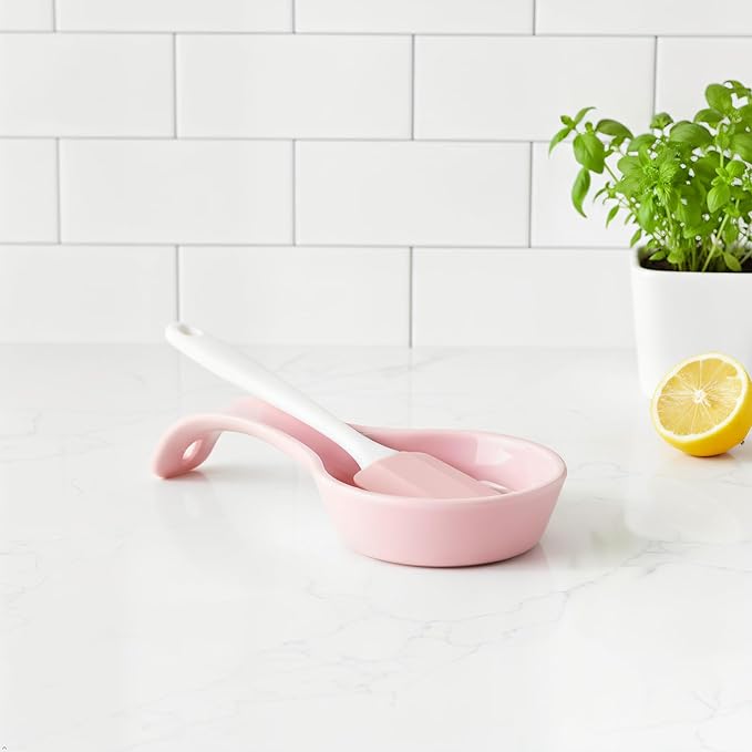 Reston Lloyd Calypso Basics Single Plastic Spoon Rest, Pink, single spoon