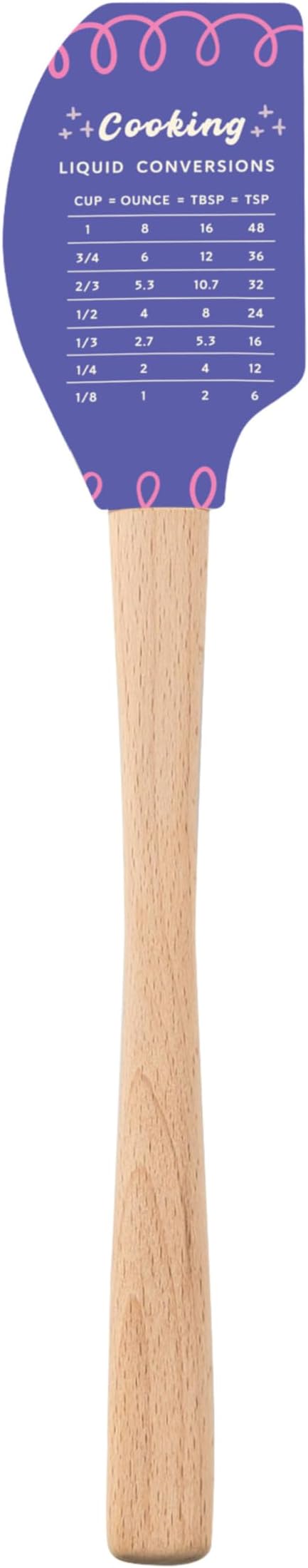 Tovolo Spatulart ‘Liquid Conversions’ Silicone Spatula with Wood Handle – BPA Free, Heat-Resistant, Ideal for Baking, Mixing & Meal Prep