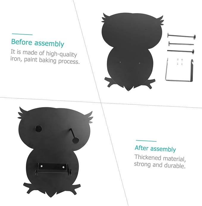 LIFKOME Paper Towel Wall Mount Holder Owl Design Bathroom Tissue Stand Kitchen Paper Storage Stands Easy Access