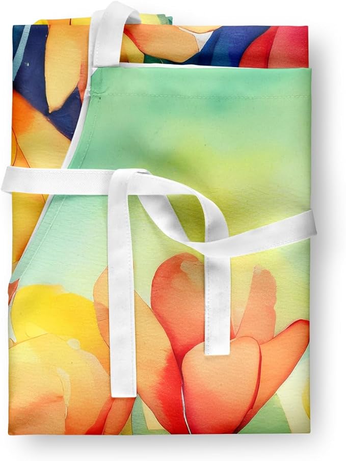 Caroline's Treasures Freesias in Watercolor Apron Cooking Kitchen Server Baking Crafts Gardening for Adult Women Men, Unisex, Large, Multicolor